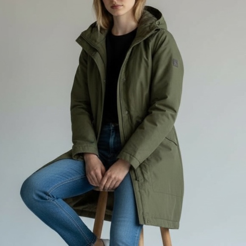 The North Face Arctic Down Parka Olive Green Utility Puffer Jacket